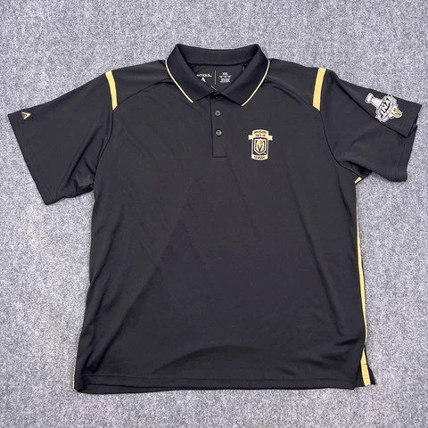 Vegas Golden Knights Antigua Mens Polo Shirt XXL Black Gold Inaugural 2017 2018 Cover