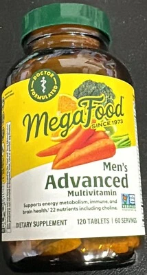 MegaFood Multi para Hombres 120 Comprimidos Sin Lácteos, Sin Gluten, Kosher EXP.04/26 (E1 Foto 1 de 3