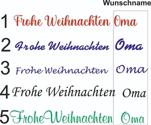 Aufkleber  Frohe Weihnachten  Wunschname  + Name -  Farbe n. Wahl max. 15 cm - Bild 1 von 3