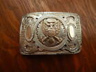 Boucle de ceinture occidentale vintage personnalisée Mexique or sterling argent sterling aigle