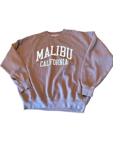 Brown Malibu California Sweatshirt J. Galt 70% Cotton 30% Polyester Size L - Picture 1 of 5