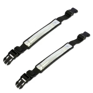 MaximalPower Reflective Fiber Optic Red LED White Stretch Safety ARM BAND x2 - Picture 1 of 10