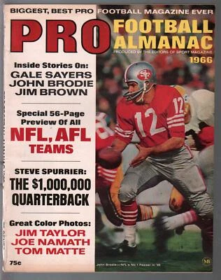 Pro Football Almanac 1966-NFL & AFL pix-info-stats-John Brodie-49er's-VF - Image 1 of 2
