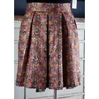 Nwt New $118 Anthropologie Maeve Rosia Pleated Floral Red Metallic Mini Skirt Xs