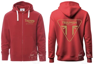 TRIUMPH FELPA CON CAPPUCCIO FULL ZIP HOODIES STYLE TRIUMPH MOTORCYCLES - Picture 1 of 4