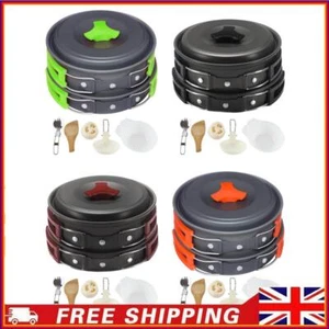 Outdoor Pot Tableware Kit Pot Pan Set 1-2 Person for Camping Backpacking Picnic - Picture 1 of 16