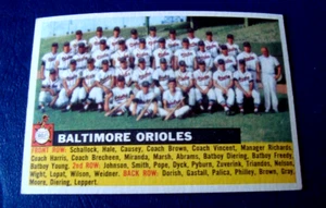 1956 Topps #100 tarjetas de equipo wb parte posterior blanca excelente como nueva/mejor Baltimore Orioles - Imagen 1 de 3