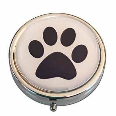 PILL BUDDY Paw Print Small Daily Medication Pill Box Organizer Case for Pocket Purse Travel