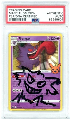 PSA Signed Marc Thompson Pokémon Gengar 057/198 Holo Trick or Trade (w/Doodle) - Image 1 of 2