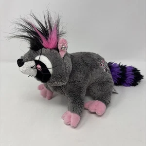 Ganz Webkinz Rockerz Waschbär Glam Rock Plüsch OHNE CODE grau pink lila 12 Zoll - Bild 1 von 12