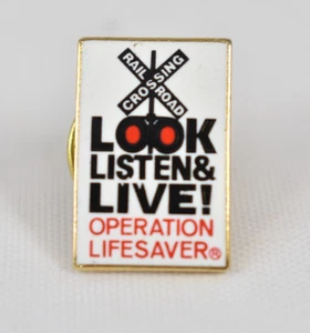Vintage Look Listen & Live Operation Lifesaver Railroad Pin - Picture 1 of 2