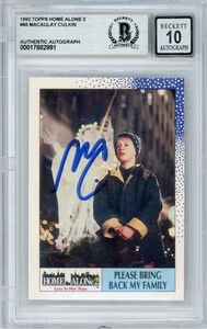 1992 Topps Home Alone 2 #60 Macaulay Culkin BGS Autograph 10 - Picture 1 of 2