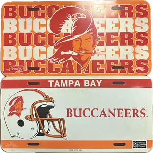 Posten 2 Tampa Bay Buccaneers Original altes Logo Nummernschilder - SELTENE Bucs Artikel - Bild 1 von 1
