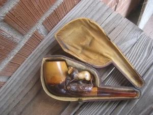 FIGURA ESTATUA CABALLO *** Pipa para fumar tabaco coleccionable con estuche de cuero - Imagen 1 de 15