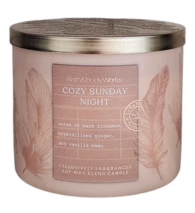 NEW Bath & Body Works Cozy Sunday Night 3-Wick Candle 25-45 burn hours, 14.5 oz - Picture 1 of 1