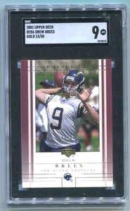 2001 Upper Deck Drew Brees RC Watch Gold 13/50 SGC 9 MINT - Bild 1 von 2