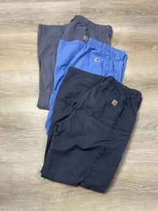Lot of 3 Carhartt Men's Ripstop Multi-Cargo Scrub Pants Size Large - Picture 1 of 9