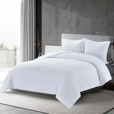 Chezmoi Collection Wilmer 3-Piece Waffle Weave All Season Bedding Comforter Set - Image 1 of 4