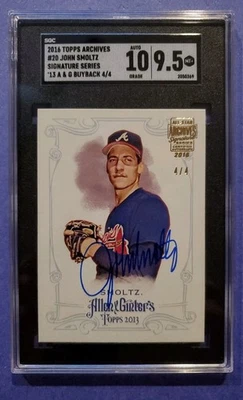 2016 Topps Archives Signature - 2013 Allen & Ginter Auto #20 John Smoltz /4 - Image 1 of 2