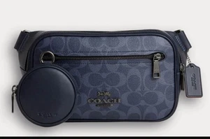 Coach Denim/Midnight Navy Elias Signature Canvas & Leder Gürteltasche UVP 350,00 $ - Bild 1 von 5