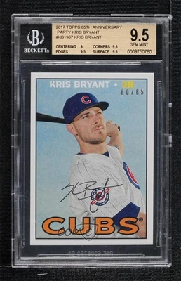 2016-17 Topps Transcendent Party /65 Kris Bryant #KB-1967 BGS 9.5 GEM MINT - Image 1 of 2