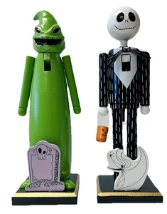 Nightmare Before Christmas Nutcrackers Jack And Oogie Boogie 12" Wooden Lot of 2 - Picture 1 of 4