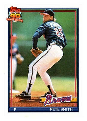 1991 Topps #383 Pete Smith Sports Card - Image 1 of 2