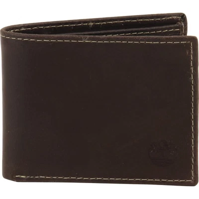 Timberland Men's Delta Brown Genuine Leather Slim-Fold Wallet - Image 1 of 4