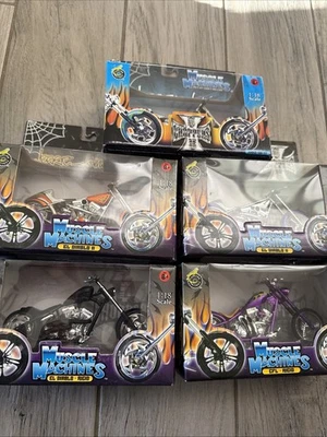 Lot Of 5 Muscle Machines Jesse James West Coast Choppers Die Cast Motorcycles - Image 1 of 4