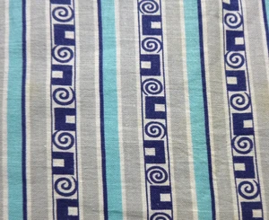 Tela Saco de Alimentación De Colección Completamente Abierta Gris Aqua Azul Rayas con Diseño Geométrico 37x46" - Imagen 1 de 10