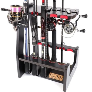 DRESS Wooden rod reel display stand open side rod holder viewing storage ro 561 - Picture 1 of 7