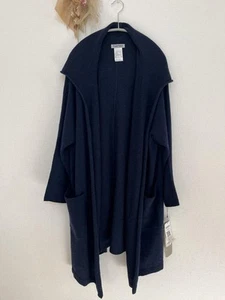 FUGAFUGA Sato Seni hooded long cardigan Wool Navy Blue Regular FREE SIZE Japan - Picture 1 of 12