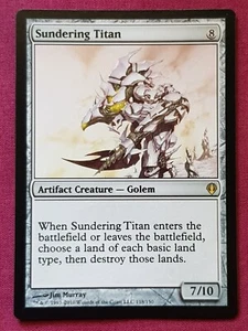 Magic The Gathering ARCHENEMY SUNDERING TITAN artifact card MTG - Imagen 1 de 2