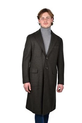 NUEVO estilo latino Attolini abrigo EU 48 US 38 lana verde franela - Imagen 1 de 4