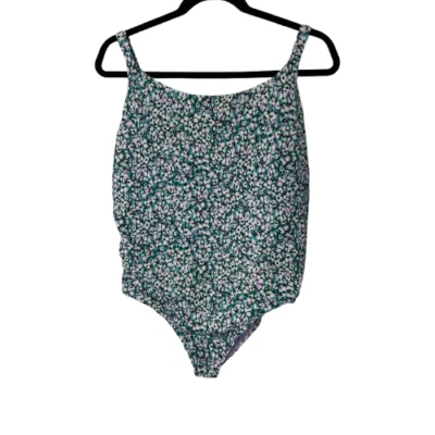 Athleta One Piece Swimsuit Hermosa XL Blue Purple Floral Bathing Suit - Image 1 of 4