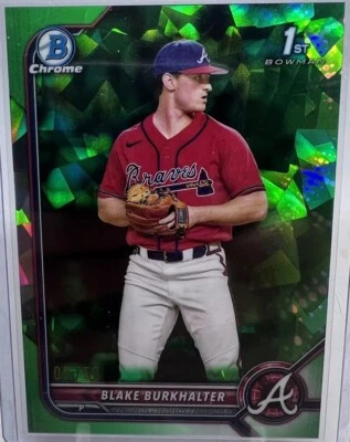2022 Bowman 1st Draft Sapphire Edition BDC-10 Blake Burkhalter GreRefractor 7/50 - Image 1 of 2