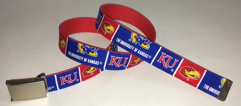 Kansas Jayhawks BELT NCAA Fan Game Gear College Alumni Logo Team Shop Apparel KU Cover