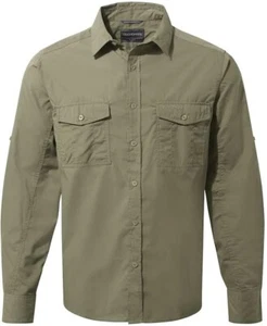 CRAGHOPPERS KIWI LONG SLEEVE SHIRT - PEBBLE (KHAKI) - SMALL - BNWT - Picture 1 of 8