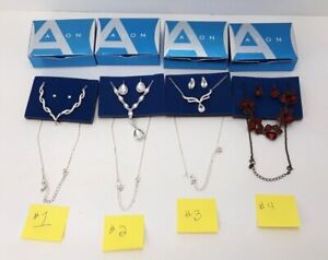 Avon Necklace Earring Jewelry Set in Box 2008 - Red Clusters, Teardrops, & More