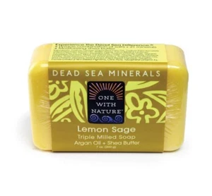 Dead Sea Minerals: Lemon Sage Shea Argan Oil and Shea Butter Natural Soap - 7 oz - Picture 1 of 1