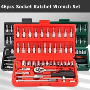 1/4" Metric Socket Set Ratchet Torx Wrench Kit 46PCS Drive Repair Tool with Case - Picture 1 of 12