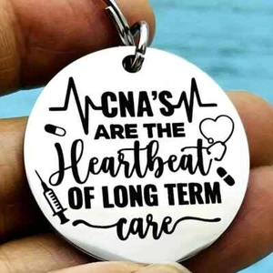 CNA's Are The Heartbeat Of Long Term Care Keychain - Picture 1 of 1