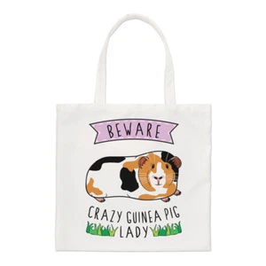 Beware Crazy Guinea Pig Lady Regular Tote Bag Funny Animal Shoulder - Picture 1 of 1