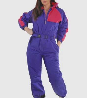 Traje de esquí retro vintage años 90 Columbia radial púrpura bloque de color talla S Foto 1 de 4