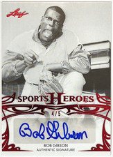 2013 Leaf Sports Heroes Red Ruby Parallel Bob Gibson SP Auto #BA-BG1 4/5