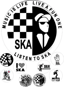 Ska D2 edible 7.5 Inch Round Iced Icing Cake Topper + 8 cupcake toppers - Picture 1 of 1