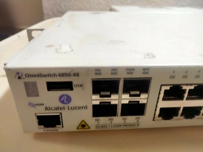 USED Alcatel-Lucent OmniSwitch 48 Port 6850-48 With 2 Power Supply PS-126W-AC - Image 1 of 4