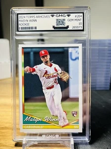 2024 Topps Archives Masyn Winn Rookie GMG Graded 10 Gem Mint 💎 RC - Picture 1 of 1