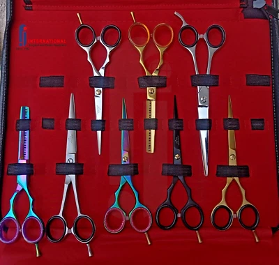 Conjunto de tesouras de barbear profissional para salão de beleza corte de cabelo tesoura para desbaste 6" - Imagem 1 de 3