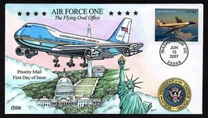 USA, SCOTT # 4144, RARE COLLINS FDC COVER AIR FORCE ONE, FLYING OVAL OFFICE 2007 - Picture 1 of 1